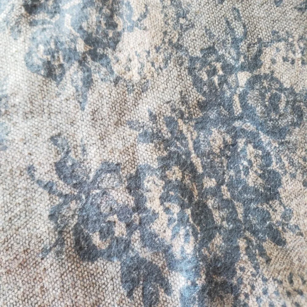 Brown Scarf with a Black Lace Print